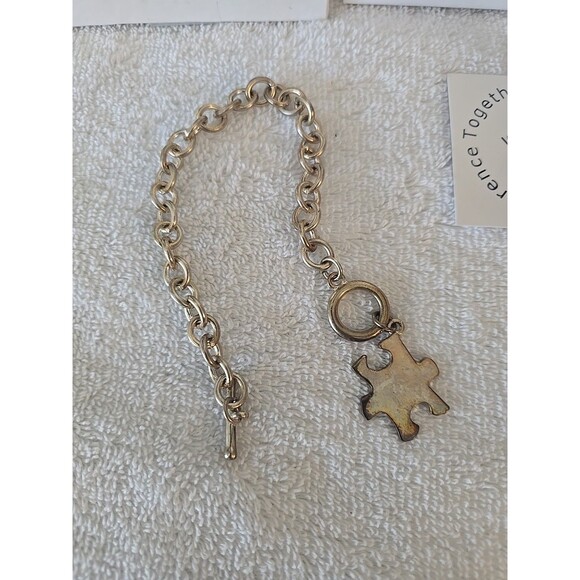 Sterling Silver Puzzle Piece Bracelet - Picture 4 of 6